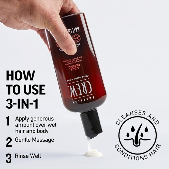 3-in-1 Shampoo, Conditioner and Body Wash, Gift for Men, 33.8 fl oz - Picture 5 of 6